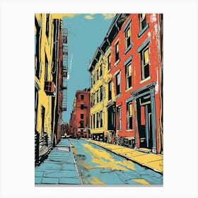 Williamsburg New York Colourful Silkscreen Illustration 2 Canvas Print
