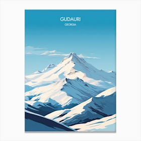 Poster Of Gudauri   Georgia, Ski Resort Illustration 2 Canvas Print