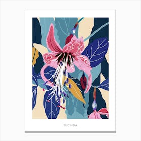 Colourful Flower Illustration Poster Fuchsia 4 Canvas Print