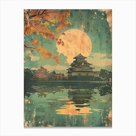 Hiroshima Castle Mid Century Modern 2 Canvas Print
