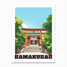 Kamakuras Tsurugaoka Hachimangu Japan 2 Colourful Illustration Poster Canvas Print