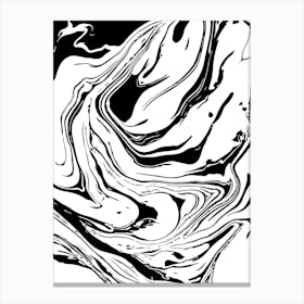 Black And White Marble Abstract Print  Canvas Print