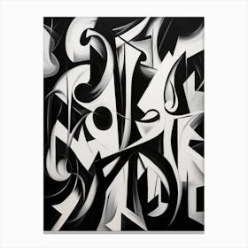 Enigmatic Encounter Abstract Black And White 4 Canvas Print