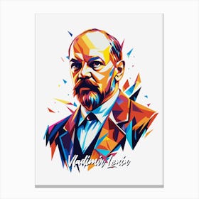 Vladimir Lenin 01 Portrait WPAP Pop Art Canvas Print