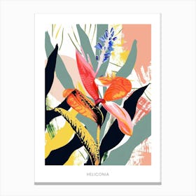 Colourful Flower Illustration Poster Heliconia 4 Canvas Print