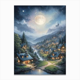 Twilight Village Canvas Print