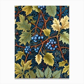 William Morris Blueberries And Leaves Canvas Print