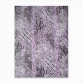 Purple Paisley Batik Canvas Print