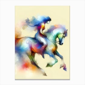 Colorful Horse Rider Canvas Print