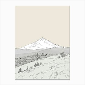 Mount Greylock Usa Color Line Drawing (7) Canvas Print