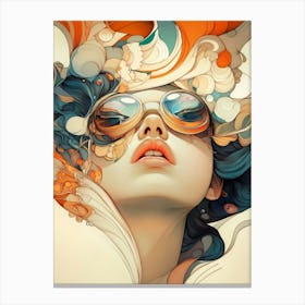 Girl In Sunglasses 5 Canvas Print