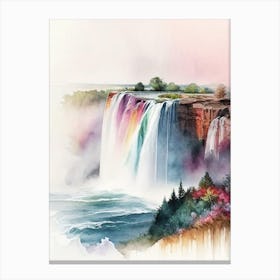 Niagara Falls Of The South, United States Water Colour  (1) Canvas Print