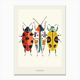 Colourful Insect Illustration Ladybug 7 Poster Canvas Print