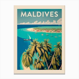 Maldives Vintage Travel Poster Canvas Print