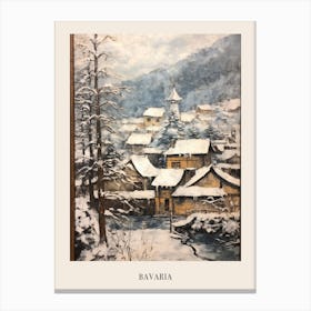 Vintage Winter Painting Poster Bavaria Germany 3 Canvas Print