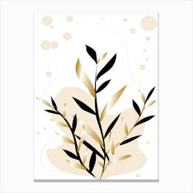 Gold And Black Leaves Canvas Print