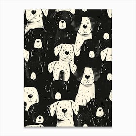 Perfectly Repeatable Artwork With Cute Dog Faces 02 Canvas Print