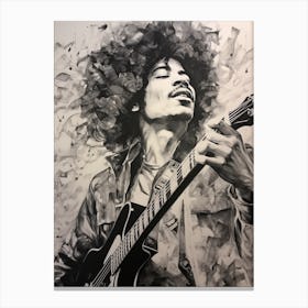 Jimi Hendrix B&W 6 Canvas Print