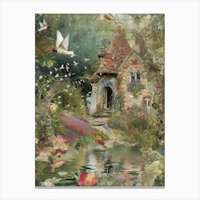 Fairytale Pond Scrapbook Collage 8 Canvas Print