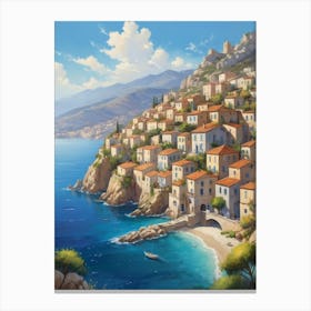 Village By The Sea Canvas Print