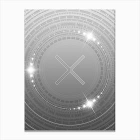 Geometric Glyph in White and Silver with Sparkle Array n.0263 Canvas Print