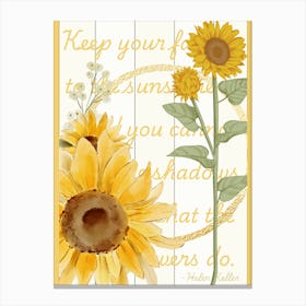 Sunflower Quote Art Canvas Print