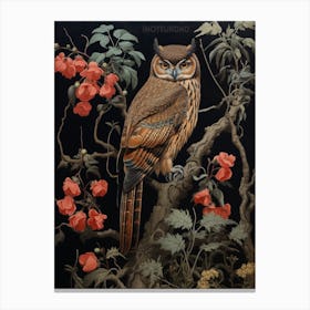 Dark And Moody Botanical Owl 3 Canvas Print