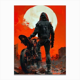 Man On A Motorcycle Canvas Print