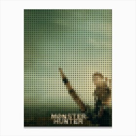 Monster Hunter Movie Poster Tony Jaa In A Pixel Dots Art Style Canvas Print