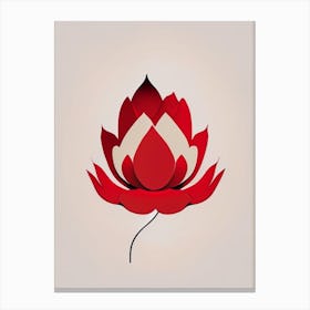 Red Lotus Retro Minimal 1 Canvas Print