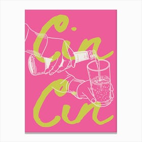 Cin Cin Retro Bar Cart Kitchen Vintage Canvas Print