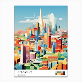 Frankfurt, Germany, Geometric Illustration 2 Poster Canvas Print