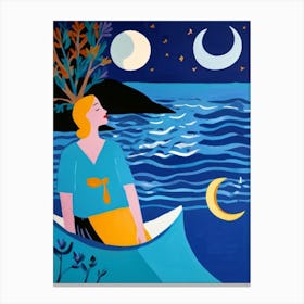 Moonlight On The Water Canvas Print