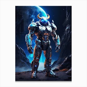 Bull In Cyborg Body #4 Canvas Print