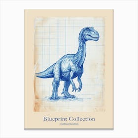 Ouranosaurus Dinosaur Blue Print Sketch 1 Poster Canvas Print