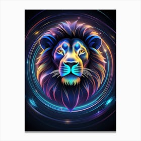 Neon Lion Canvas Print