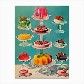 Jelly Dessert Platter Retro Collage 5 Canvas Print