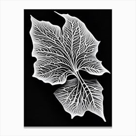 Marshmallow Leaf Linocut 1 Canvas Print