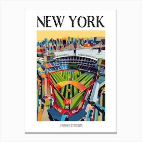 Yankee Stadium New York Colourful Silkscreen Illustration 2 Poster Canvas Print