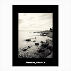 Poster Of Antibes, France, Mediterranean Black And White Photography Analogue 4 Canvas Print
