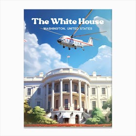 The White House Washington First Family Travel Art Canvas Print