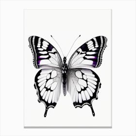 Monochrome Butterfly Decoupage 2 Canvas Print