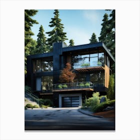 Modern House In The Forest Canvas Print