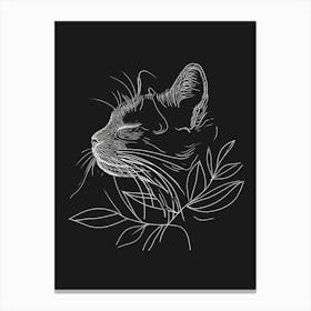 Scottish Fold Cat Minimalist Illustration 3 Canvas Print