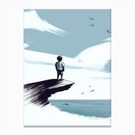 Boy On A Cliff Canvas Print