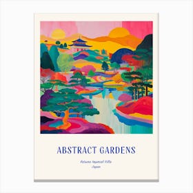 Colourful Gardens Katsura Imperial Villa Japan 3 Blue Poster Canvas Print