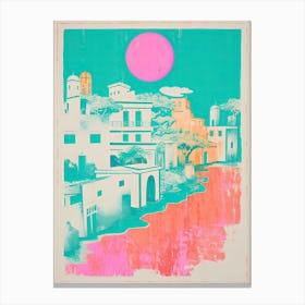 Ibiza In Risograph Style 2 Canvas Print