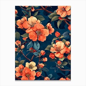 Orange Flowers Wallpaper Stampe su tela