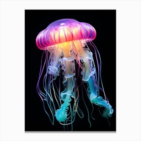 Moon Jellyfish Neon Illustration 2 Canvas Print