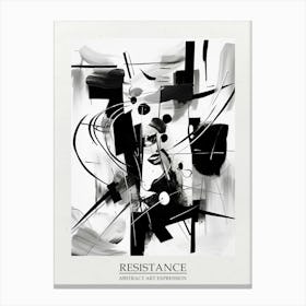 Resistance Abstract Black And White 2 Poster Canvas Print
